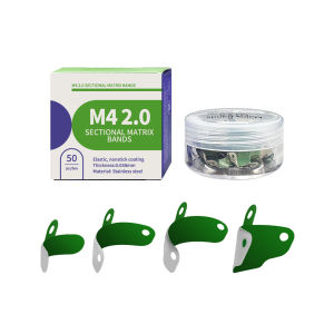 แผ่นแมทริกซ์แบบแบ่งส่วนสำหรับงานทันตกรรม 50 ชิ้น รุ่น M4 2.0 เคลือบสารกันติด ยืดหยุ่น ทำจากสแตนเลส สำหรับงานบูรณะฟันชั้นที่ Ⅱ สำหรับทันตแพทย์