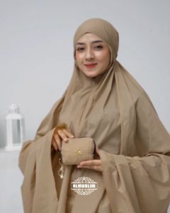 Nurlaela Muslim Mukena Dewasa Traveling Mini Pouch Parasut Premium Korea Polos 2in1 Daily Simple
