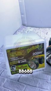 Senter Kepala BaBon BB-688 200Watt Super LED / senter Kepala LEBIH TERANG BB-688 200Watt Super Terang Cahaya Putih Jarak Sorot Jauh dan Tahan 8jam COD