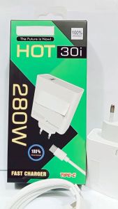 Charger For INF HOT 30i 280W Flash Charge Support Fast Charging Batok + Kabel Fast Charger Universal