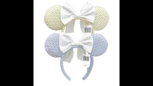 Băng Đô Tai Chuột Mickey Cho Phụ Nữ Và Bé Gái Nơ Trắng Màu Xanh Nhạt Băng Đô Tóc Phong Cách Châu Âu Phụ Kiện Tóc Bằng Polyester Cho Bữa Tiệc Sinh Nhật Halloween Giáng Sinh