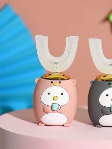 แปรงสีฟันไฟฟ้าสำหรับเด็ก2-14ปีความเร็ว5ระดับลายการ์ตูนกันน้ำได้ระบบอัตโนมัติรูปตัว U