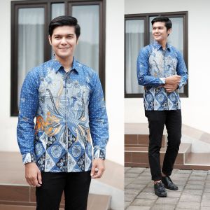 Batik Pria Wanita Lengan Panjang Modern Mewah Couple Pasangan Slim Fit