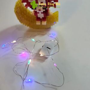 Đèn led đom đóm kèm sẵn pin dài 1 mét đèn led trang trí gói hoa đèn gói quà đèn lego