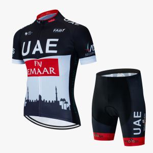 Bộ Áo Đạp Xe Ngắn Tay Nam UAE 2026 Thoáng Khí MTB Maillot Ciclismo Mùa Hè Thể Thao Ngoài Trời Yếm Quần Thoải Mái Miếng Đệm Gel