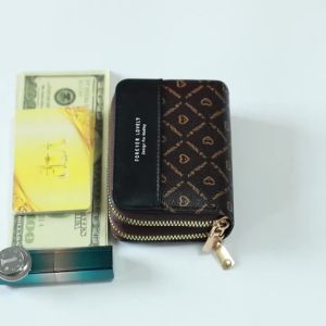 Ví Mini Chống Trộm RFID Thời Trang Dành Cho Nữ Chất Liệu Giả Da Khóa Kéo Đôi Kiểu Dáng Cổ Điển Nhiều Ngăn Đựng Thẻ & Ngăn Đựng Đồ Nhỏ.