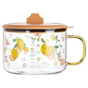 Adorable High-Temperature Resistant Glass Bowl Microwave Special Noodle Bowl with Lid Rice Box Student Daily Use Bowl