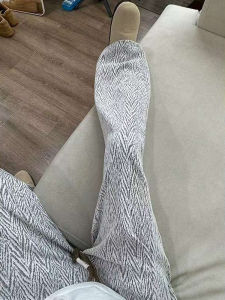 กางเกงวอร์มทรงหลวมสไตล์อเมริกันสำหรับผู้ชาย กางเกงขายาวทรงตรงผ้าถักลายสก็อตฤดูใบไม้ร่วง กางเกงขายาวลำลองสำหรับผู้ชาย ไซส์ใหญ่ ทรงหลวม ลำลอง