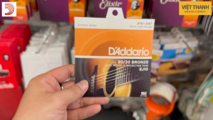 [Chính Hãng] Bộ Dây Đàn Guitar Acoustic Dây Sắt DAddario EJ10 Kích Cỡ 10-47 Gauge 80/20 Bronze