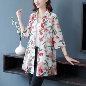 QIAOXIZI | Áo Blouse Mùa Hè Dài Trung Bình Che Bụng