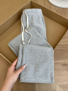 PAIBOLI | European Station Loose Wide Leg Pants Womens Autumn 2025 New Small Size Straight Casual Sweatpants Grey Loose Comfortable