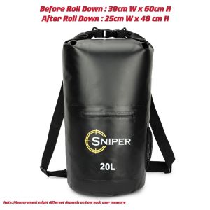 LAZ035)HIGH QUALITY 5L 10L 20L 30L SNIPER WATERPROOF BAG IP X6 DRY BAG OUTDOOR BAG Backpack(Two Straps) With Side Pocket