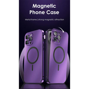 เคสโทรศัพท์โลหะแม่เหล็กสำหรับ Iphone 14 15 Pro Max Plus เคสมือถืออะลูมิเนียมชิ้นฝาครอบโทรศัพท์กรอบหลังสำหรับ Iphone 13 12 14 14 15 Promax