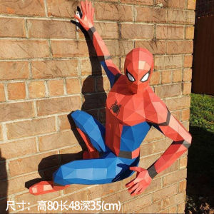 Large Size Spiderman Wall Art Paper Model Marvel Comic Series 3D Decorative Living Room Entrance Superhero Theme Decoration