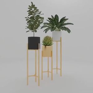 good quality กระถางต้นไม้แบบมีขาตั้ง (MH\_155) ขาตั้งต้นไม้สูงสีทอง, กระถางต้นไม้หรู สำหรับฟิลเลอร์ สไตล์นอร์ดิก