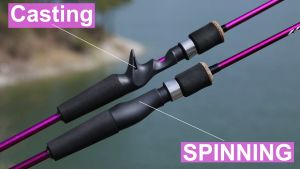 Sougayilang Joran Pancing Portabel Tongkat Pancing Lempar Berputar Serat Karbon 2 Bagian 1.8M 2.1M