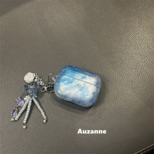 Auzanne Gradient Blue Semi-Transparent Protective Case for AirPods pro 1st 2nd 3rd 4th Generation Bluetooth Earphone Shells