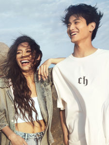 CHINISM | Letter Print Casual American Trendy Loose Short Sleeve T-Shirt