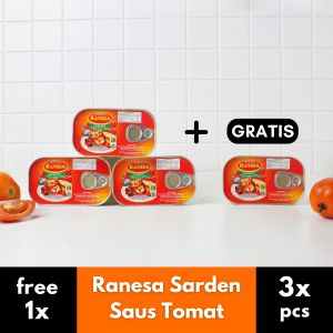 (Buy 3 Get 1 sarden ) RANESA Sarden saus tomat makanan kaleng - makanan kemasan kaleng - sarden kaleng - seafood kaleng - ikan sarden kaleng - food instant - enak dan murah sekali