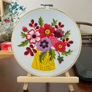 Flowers and Plants Non-Poke Embroidery Painting Handmade Embroider DIY Material Package Lu Xiu Cross-Border Amazon English Sewing Kit