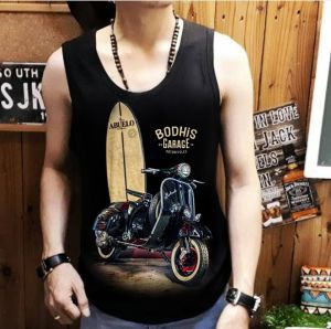ShopAoi - Singlet Vespa Hitam /Kaos tanpa lengan / Kaos Dalam