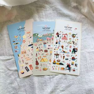 Suatelier ความงามเกาหลีสติกเกอร์น่ารักกีฬารูปแบบขยะ Journal ตกแต่งตัดสติกเกอร์อุปกรณ์ Scrapbooking DIY Craft