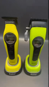 Kemei KM-1593 KM-1595 8000rpm External Brushless Motor Pro Barber Clipper Hair Removal Appliances DLC Blade Clippers