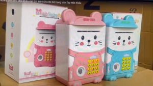 [HCM] Két Sắt Đồ Chơi Mini Thông Minh Cảm Ứng Vân Tay Hình Mèo Cho Bé Két Sắt Đựng Tiền Mini Tự Động Hút Tiền Cho Bé.