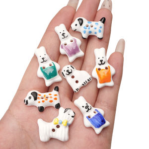 1ชิ้นกระดุมรูปสัตว์เซรามิกรูปกระต่ายสำหรับสร้อยข้อมือทำมือสร้อยข้อมือสร้อยคอต่างหูพวงกุญแจอุปกรณ์การทำเครื่องประดับหัตถกรรม DIY