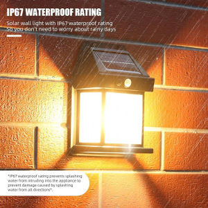 A&A Solar Wall Light Motion Sensor: Solar Fence Lights with 3 Modes IP67 Waterproof Outdoor LED Sconce Lights