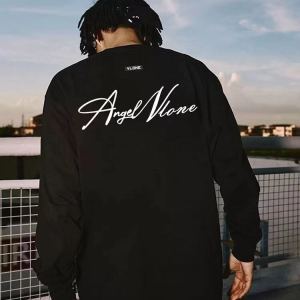 Huacheng Original Pure Cotton round Neck Sweatshirt Long Sleeve T-shirt Spring & Fall Chinese Fad American Minimalist Loose Couple Mens and Womens Tops