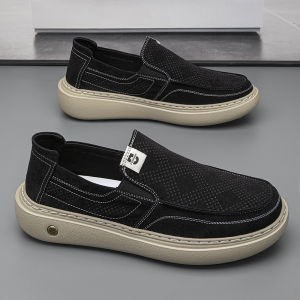 Breathable Canvas Mens Shoes Summer Casual Sports Slip-On Anti-Slip Black Old Beijing Cloth Shoes Low Help Glue Adhesive Shoes