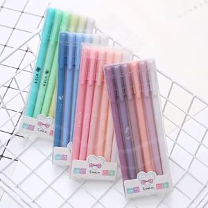 6Pcs Morandi Color 0.5mm Black Ink Gel Pen Neutral Pens School Supplies Stationery Writing Gift