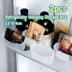 Hanging Storage Box Refrigerator Multi Function Hanging Translucent Seasoning Bag Storage Box 2Pcs