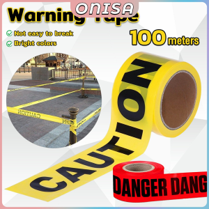 Onisa 100M Caution Tape Isolated Barricade Tape Yellow and Red Danger Warning Tape (Non-Adhesive)