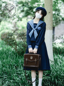 ชุดกะลาสี Kawasen Jk ชุดสูท อุปกรณ์การเรียนให้ความรู้สึกมืด สีม่วง สไตล์ญี่ปุ่นแบบดั้งเดิม ผู้หญิง ชุดพร้อมผ้าพันคอตลอดทั้งปี
