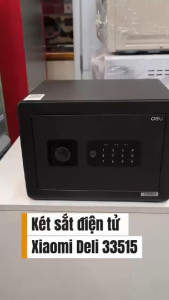 Két Sắt Mini Mật Khẩu Chìa Khóa 33515 DELI Chống Cắt Chống Cháy An Toàn Bảo Vệ Tài Sản