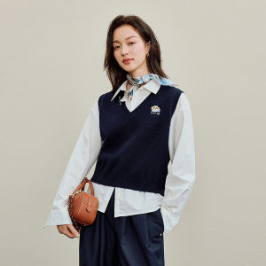 INMAN | Áo Knit cổ V Vintage cho mùa Thu