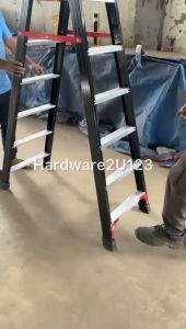 ALIBABA Double Sided Aluminium Ladder 4/5/6/7/8/9/10/11/12 Steps High Quality