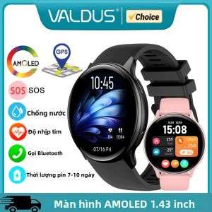 Đồng Hồ Thông Minh GPS VALDUS VG53 Màn Hình AMOLED 1.43 Inch Thiết Bị Theo Dõi Thể Dục Thể Thao Chống Nước Dành Cho Nam Và Nữ Với Thời Lượng Pin Dài Chức Năng Theo Dõi Huyết Áp Và Oxy.