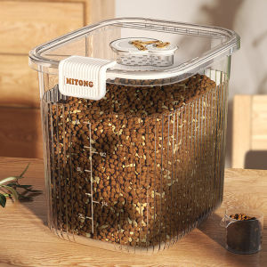 Cat Food Storage Bucket Dog Food Sealed Barrel Cat Pet Food Grain Bucket Sealed Storage For Home Food Box