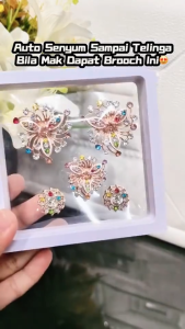 Livas 5 In 1 Combo Set Ring Tudung Brooch Pin Tudung Kerongsang Rhinestone Diamond Shawl Bawal Hijab For Gift With Box Jewellery Fashion