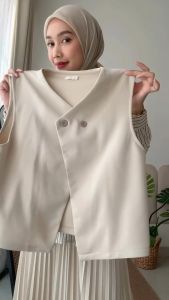Kimi Vest Outer Free Size Semi Wol / Vest Rompi Korean Style