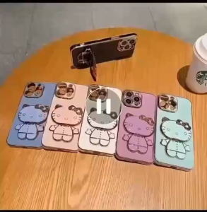 เคสโทรศัพท์ สำหรับรุ่น REALME C71 ฝาหลัง ขาตั้ง คิตตี้ Kitty กันกระแทก ตั้งได้ พร้อมตัวยึดกระจก น่ารัก เคสชุบ สไตล์