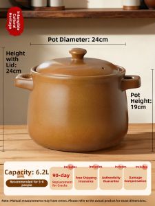 PINGDINGSHAQI | Dry Burn Crack-Resistant Gas Stove Compatible Clay Soup Pot