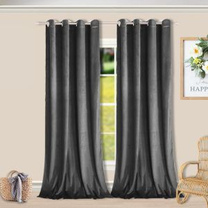 Nordic gray Dutch velvet blackout thick curtains for office living room bedroom holiday winter Christmas decoration