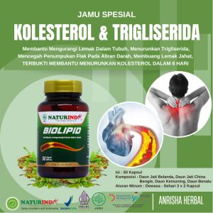 Obat trigliserida tinggi obat kolesterol jahat obat herbal alami penurun kolesterol tinggi trigliserida cegah lemak jahat kebas kesemutan nyeri pundak OBAT HERBAL BIOLIPID isi 50 Kapsul