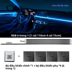 Bộ Đèn LED Nội Thất Ô Tô RGB 64 Màu 6/10/14/18/22 Dải Acrylic Hiệu Ứng Ánh Sáng Cầu Vồng Tạo Không Khí Lung Linh
