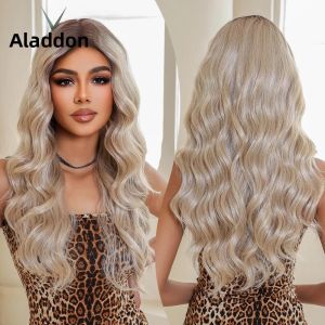 Mái Tóc Giả Tổng Hợp ALAN EATON Kiểu Tóc Mái Lưới Màu Vàng Hoe Dài Sóng Tự Nhiên Ombre Chất Liệu Sợi Chịu Nhiệt Dành Cho Nữ Sử Dụng Hàng Ngày.