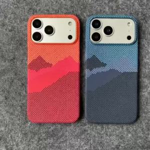 szhaiyu | Luxury Kevlar Carbon Fiber Pattern High Quality Hard PC Phone Case for IPhone 17 Air16 15 14 13 12 11 Pro Max Shockproof Cover